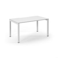 Connex Scalloped 1400 x 800 x 725mm Single Desk - White Frame / White Top