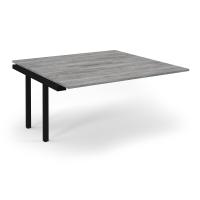 Connex Scalloped 1600 x 1600 x 725mm Back to Back Add On Bay - Black Frame / Grey Oak Top