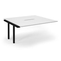 Connex Scalloped 1600 x 1600 x 725mm Back to Back Add On Bay - Black Frame / White Top