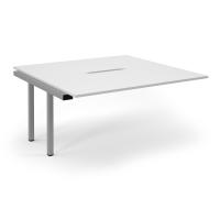 Connex Scalloped 1600 x 1600 x 725mm Back to Back Add On Bay - Silver Frame / White Top