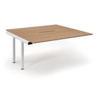 Connex Scalloped 1600 x 1600 x 725mm Back to Back Add On Bay - White Frame / Beech Top