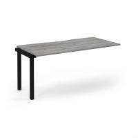 Connex Scalloped 1600 x 800 x 725mm Single Add On Bay - Black Frame / Grey Oak Top