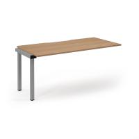 Connex Scalloped 1600 x 800 x 725mm Single Add On Bay - Silver Frame / Beech Top