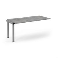 Connex Scalloped 1600 x 800 x 725mm Single Add On Bay - Silver Frame / Grey Oak Top