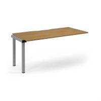 Connex Scalloped 1600 x 800 x 725mm Single Add On Bay - Silver Frame / Oak Top