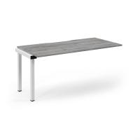 Connex Scalloped 1600 x 800 x 725mm Single Add On Bay - White Frame / Grey Oak Top