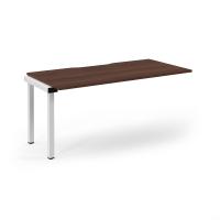 Connex Scalloped 1600 x 800 x 725mm Single Add On Bay - White Frame / Walnut Top