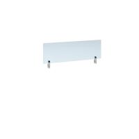 Desktop clear acrylic screen topper with white brackets 1000mm wide