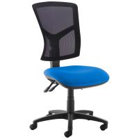 Senza mesh back operator chair with no arms - blue