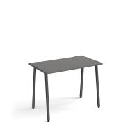 Sparta straight desk 1000mm x 600mm with A-frame legs - charcoal frame, grey top