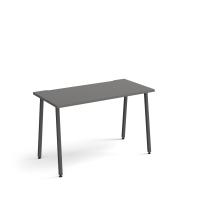 Sparta straight desk 1200mm x 600mm with A-frame legs - charcoal frame, grey top