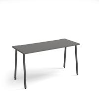 Sparta straight desk 1400mm x 600mm with A-frame legs - charcoal frame, grey top