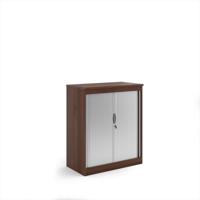Systems horizontal tambour door cupboard 1200mm high - Walnut
