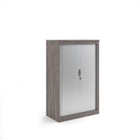 Systems horizontal tambour door cupboard 1600mm high - Grey Oak