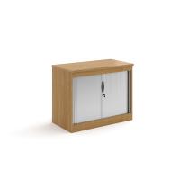 Systems horizontal tambour door cupboard 800mm high - oak