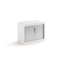 Systems horizontal tambour door cupboard 800mm high - white