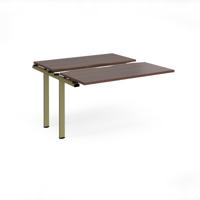 Adapt sliding top add on unit single 1200mm x 1200mm - green frame, walnut top