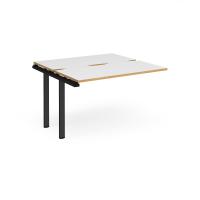 Adapt sliding top add on unit single 1200mm x 1200mm - black frame, white top with oak edging