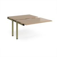 Adapt sliding top add on unit single 1200mm x 1600mm - green frame, kendal oak top