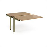 Adapt sliding top add on unit single 1200mm x 1600mm - green frame, oak top