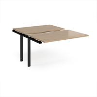 Adapt sliding top add on unit single 1200mm x 1600mm - black frame, kendal oak top