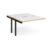 Adapt sliding top add on unit single 1200mm x 1600mm - black frame, white top with oak edging