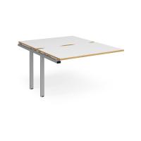 Adapt sliding top add on unit single 1200mm x 1600mm - silver frame, white top with oak edging