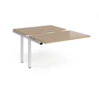 Adapt sliding top add on unit single 1200mm x 1600mm - white frame, kendal oak top