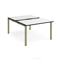 Adapt sliding top back to back desks 1200mm x 1600mm - green frame, white top, black edge