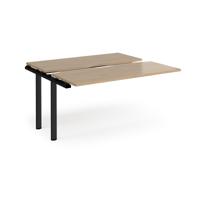 Adapt sliding top add on unit single 1400mm x 1200mm - black frame, kendal oak top
