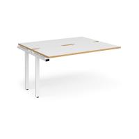 Adapt sliding top add on unit single 1400mm x 1200mm - white frame, white top with oak edging