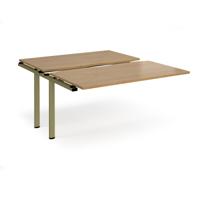 Adapt sliding top add on unit single 1400mm x 1600mm - green frame, oak top