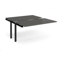 Adapt sliding top add on unit single 1400mm x 1600mm - black frame, storm grey top
