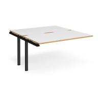 Adapt sliding top add on unit single 1400mm x 1600mm - black frame, white top with oak edging
