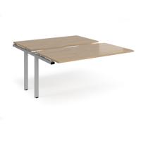 Adapt sliding top add on unit single 1400mm x 1600mm - silver frame, kendal oak top