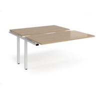 Adapt sliding top add on unit single 1400mm x 1600mm - white frame, kendal oak top