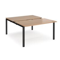 Adapt sliding top starter units back to back 1400mm x 1600mm - black frame, beech top