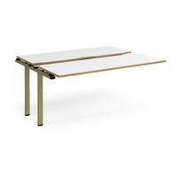 Adapt sliding top add on unit single 1600mm x 1200mm - green frame, white top, oak edge