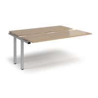 Adapt sliding top add on unit single 1600mm x 1200mm - silver frame, kendal oak top