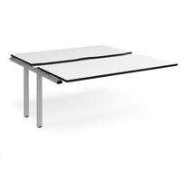 Adapt sliding top add on unit single 1600mm x 1600mm - silver frame, white top, black edge