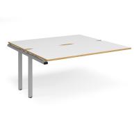 Adapt sliding top add on unit single 1600mm x 1600mm - silver frame, white top with oak edging