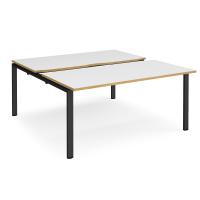 Adapt sliding top starter units back to back 1600mm x 1600mm - black frame, white top with oak edging