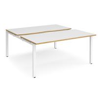 Adapt sliding top starter units back to back 1600mm x 1600mm - white frame, white top with oak edging