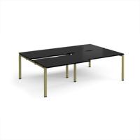 Adapt sliding top double back to back desks 2400mm x 1600mm - green frame, black top
