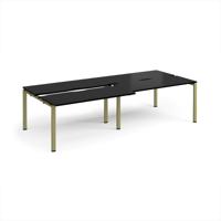 Adapt sliding top double back to back desks 2800mm x 1200mm - green frame, black top