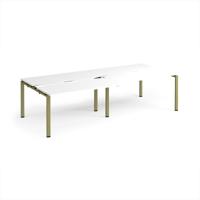 Adapt sliding top double back to back desks 2800mm x 1200mm - green frame, white top
