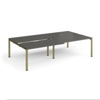 Adapt sliding top double back to back desks 2800mm x 1600mm - green frame, storm grey top