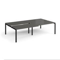 Adapt sliding top double back to back desks 2800mm x 1600mm - black frame, storm grey top