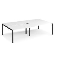 Adapt sliding top double back to back desks 2800mm x 1600mm - black frame, white top