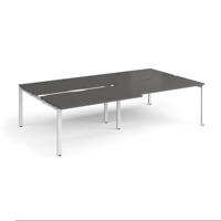 Adapt sliding top double back to back desks 2800mm x 1600mm - white frame, storm grey top